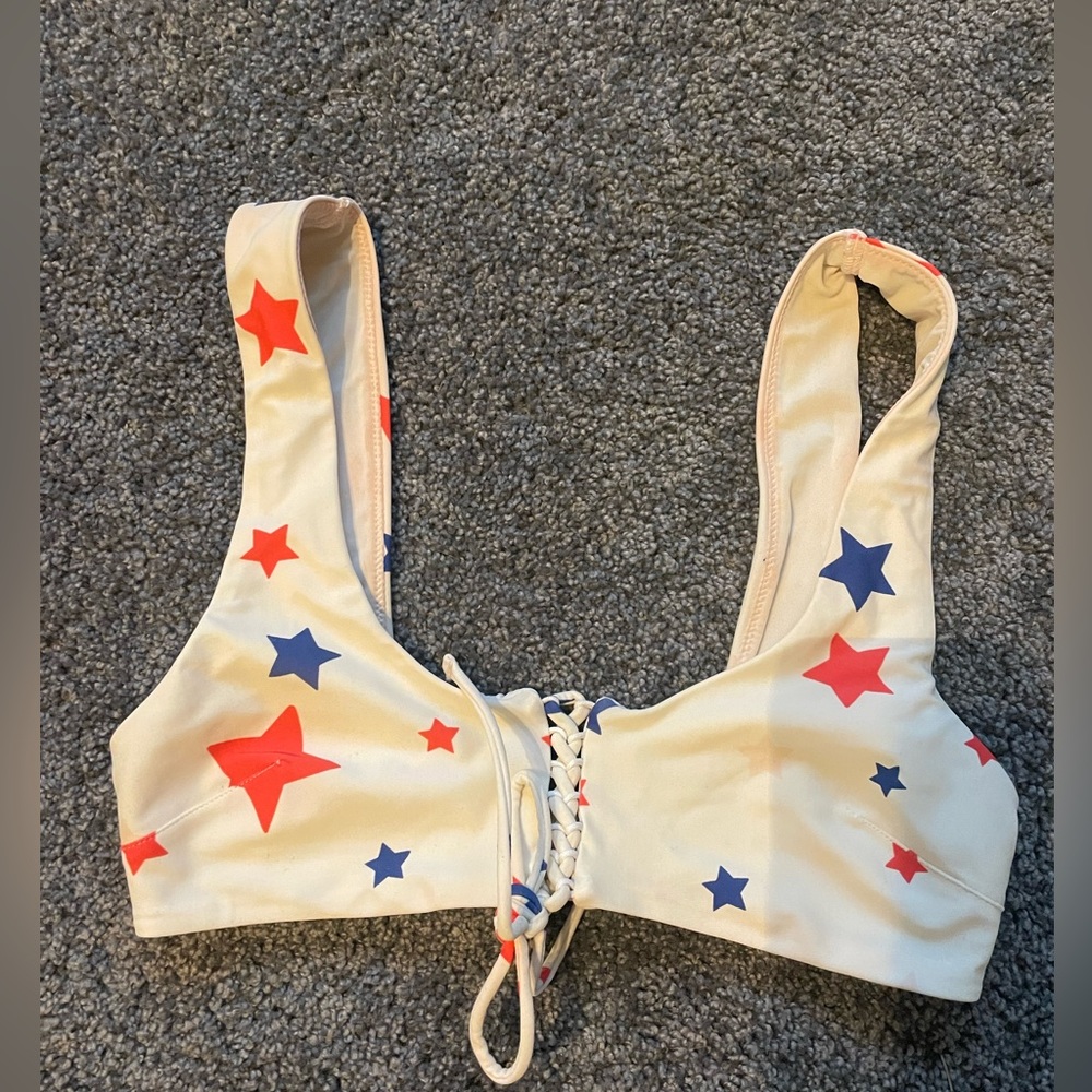 red white and blue bikini top